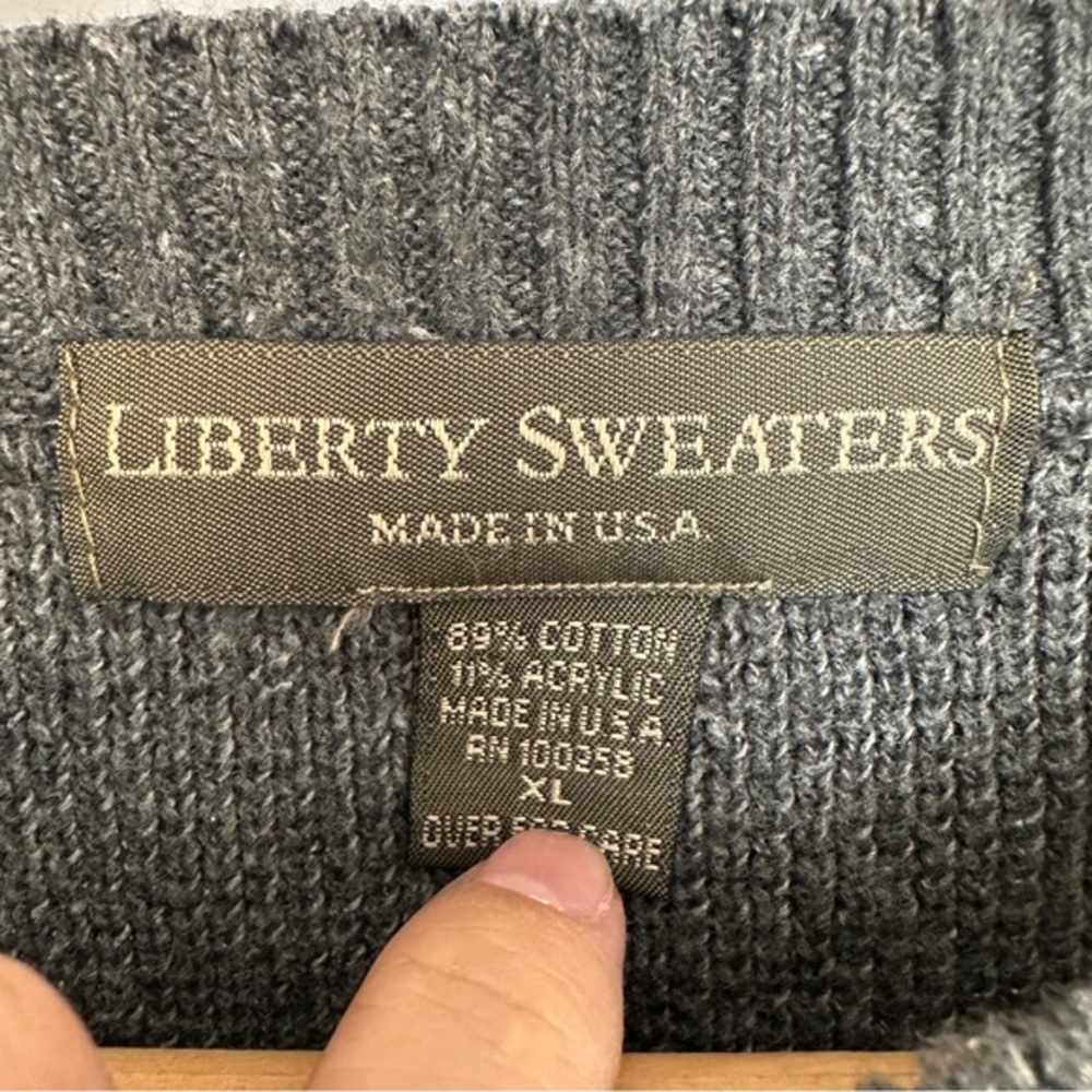 Vintage Liberty Grandpa Sweaters Size XL Made In USA Cabin Cosby 90s Cozy Winter - Picture 4 of 9